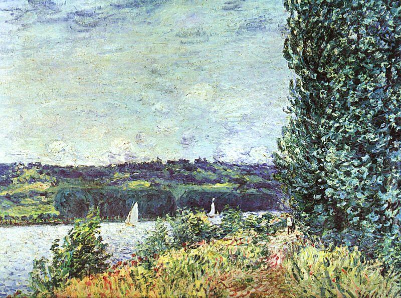 Alfred Sisley The Banks of the Seine : Wind Blowing Sweden oil painting art